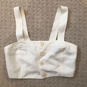 Aritzia Wilfred Crop Linen Top